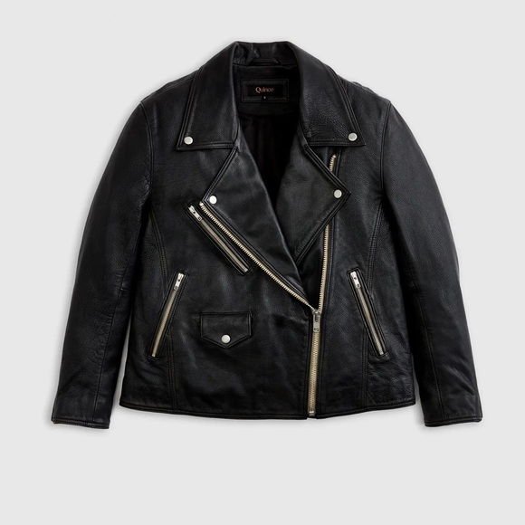 Quince 100% Leather Oversized Biker Jacket - XS - Picture 4 of 9